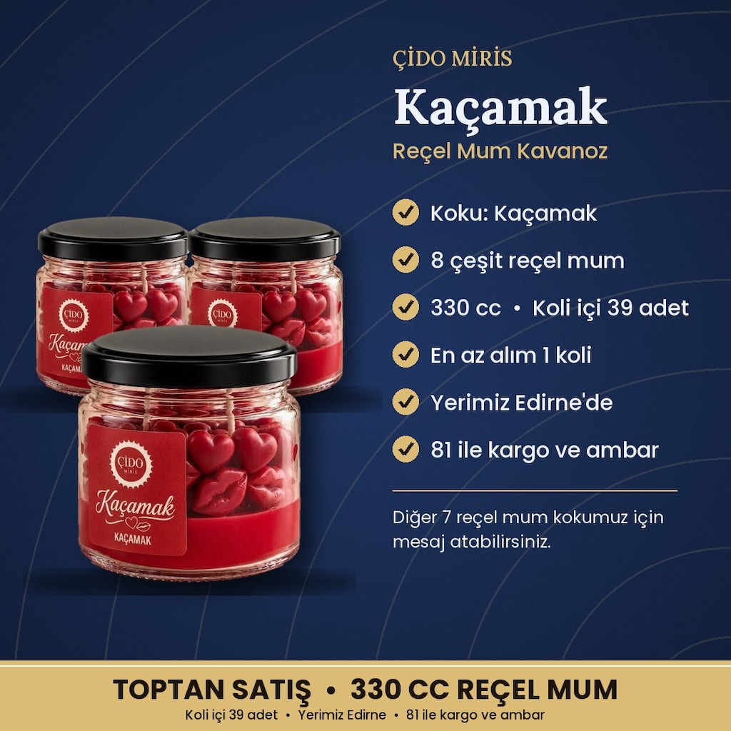ÇİDO MİRİS DEKORATİF REÇEL MUM KAÇAMAK ORİJİNAL - 2