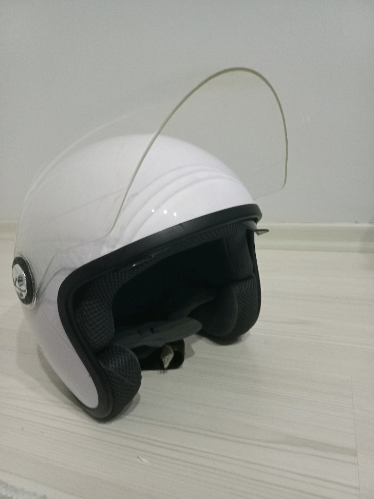Beyaz çene korumasız yarım kask - 5