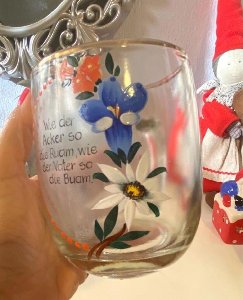 Alman El Boyama Vintage Büyük Kulplu Bardak - 13