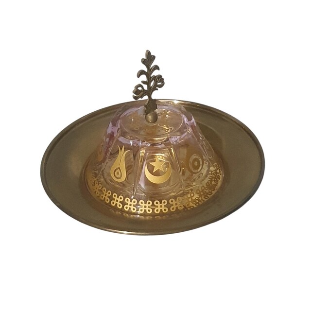 Vintage Decorium Altın Yaldızlı Kubbe Lokumluk