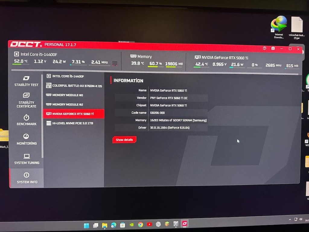 5060 Ti 16 GB- 32 GB DDR5- 1 T SSD-MONİTÖRLÜ OYUNCU BİLGİSAYARI - 3
