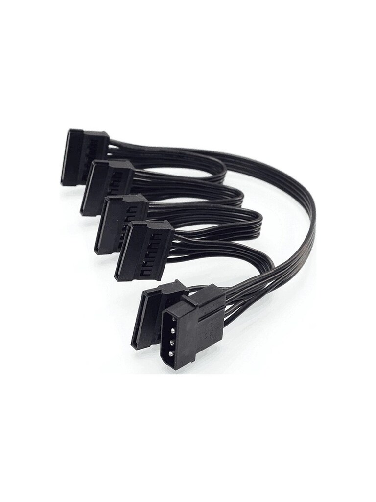 Alfais 4355 Molex IDE 4 Pin To 5 Port Sata Power HDD Güç Çoklayıcı Kab
