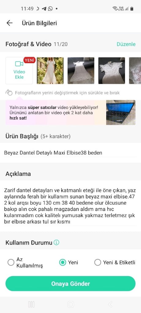 Elbıse güpür detaylı çok şık model mankende görüldüğü gibi çok şık - 6