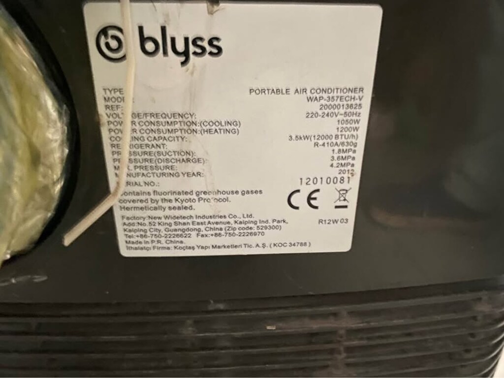 BLYSS 12.000 BTU TAŞINABİLİR KLİMA - 3
