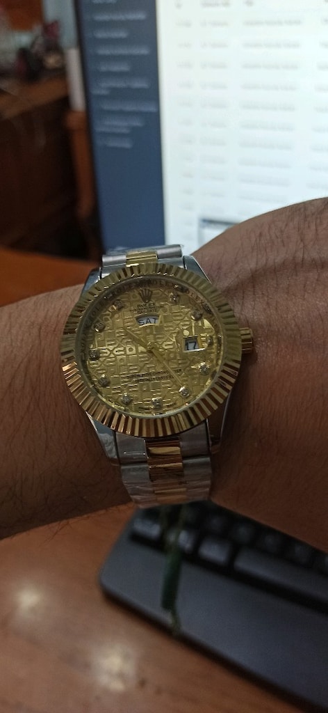 rolex gün ve tarih göstergeli çelik kol saati - 8