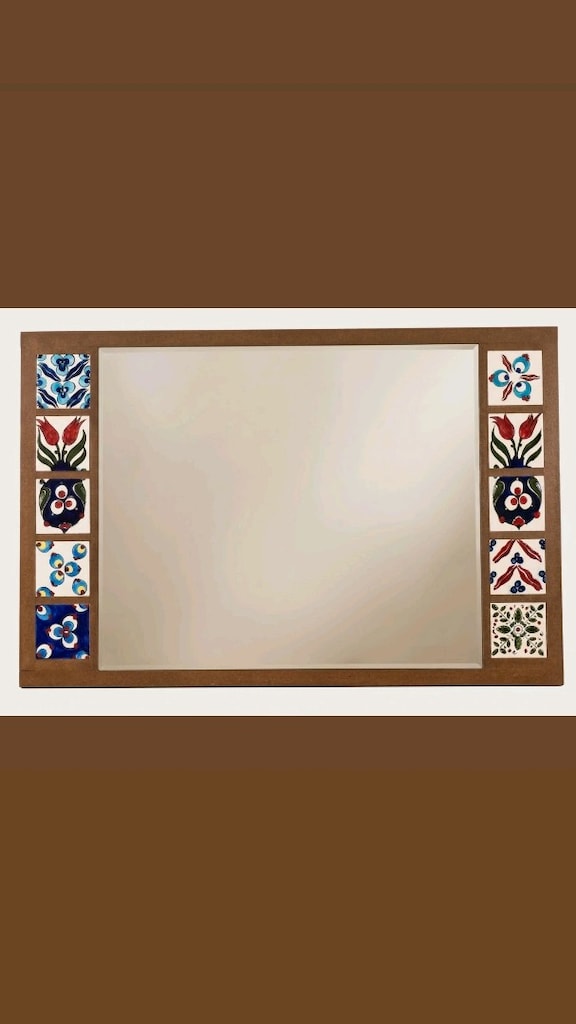 EL İŞİ ÇİNİ 10*10 CM 10 ADET KENARLARINDA ORTASI AYNA ÇERÇEVE 65*100CM - 2