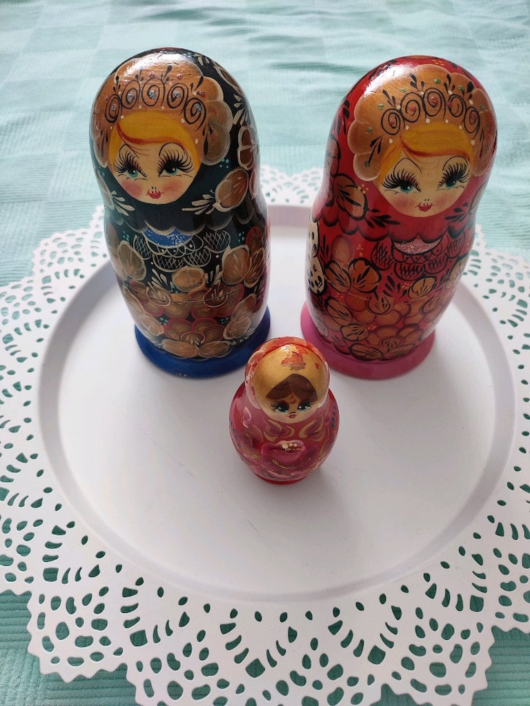 Ahşap 5 li matruşka bebek el boyama - 2