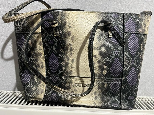 Orijinal GUESS Vintage Y2K Snake Print Tote Çanta