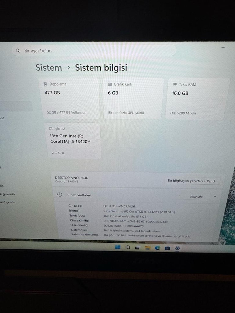msi cyborg gaming laptop resmi garantili - 4