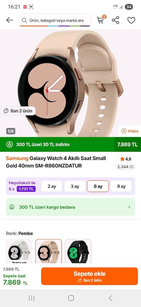 samsung galakxı wach 4 akıllı saat sıkıntısız ıyı durumda - 2