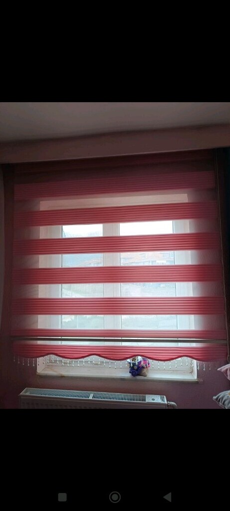 pembe zebra stor perde 160× 200 ebatlarında 2 adet boncuklu dilimli - 2