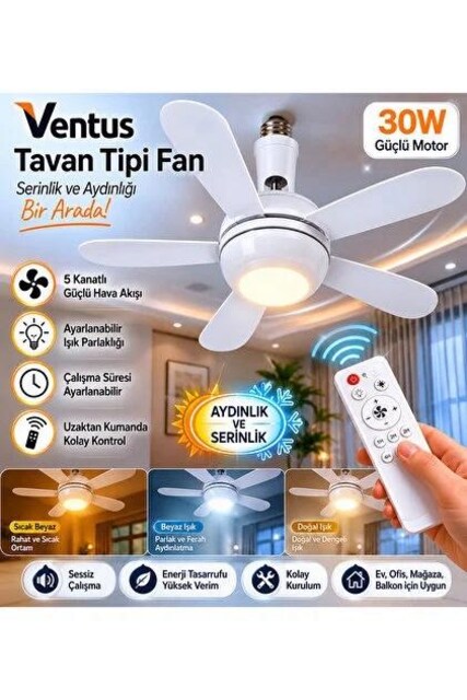 VENTUS Tavan Tipi Fan 30W
