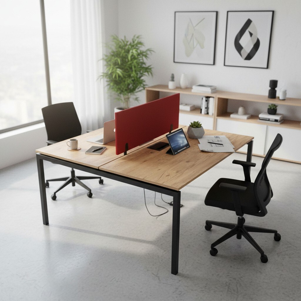 ATOM OFİS-SES YALITIMLI DATAPORTLU 2'Lİ MDF WORKSTATION (SIFIR) - 3