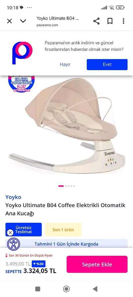 YOYKO MARKA SALLANAN BEŞİK YENİ GİBİ - 12