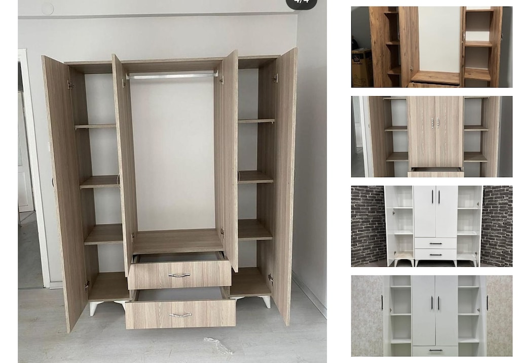 4 kapaklı elbise dolabı oxtryonprx - 3