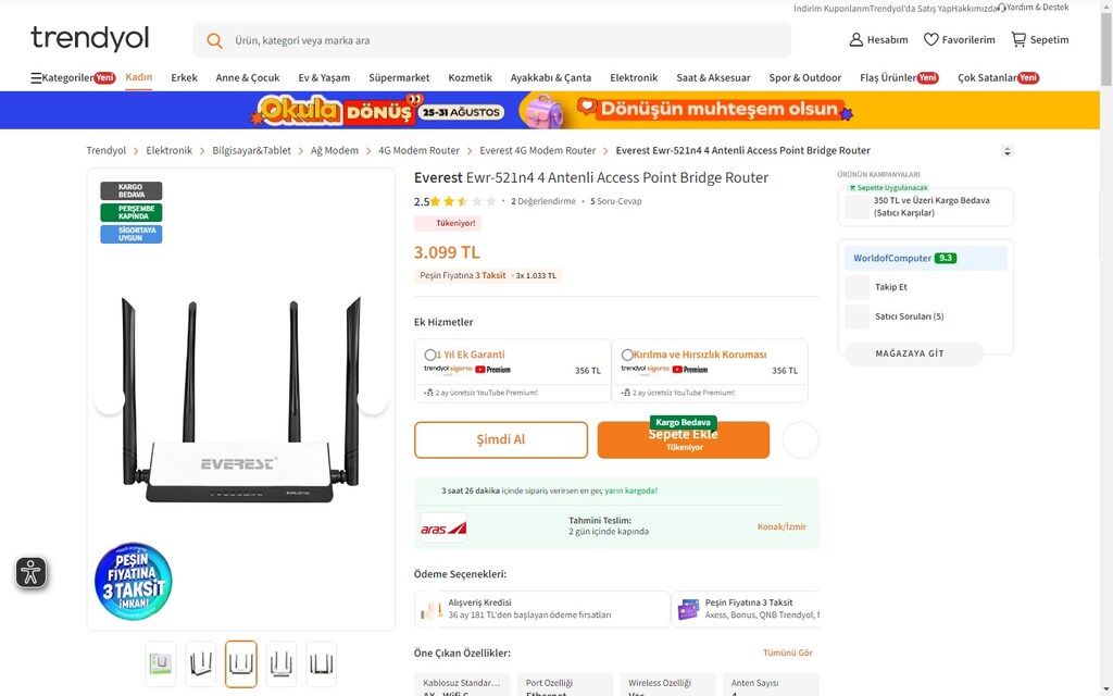Everest 4 Antenli Access Point Bridge Router - 13