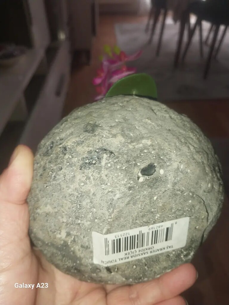 Tas krater saksıda plastik orkide cicek - 3