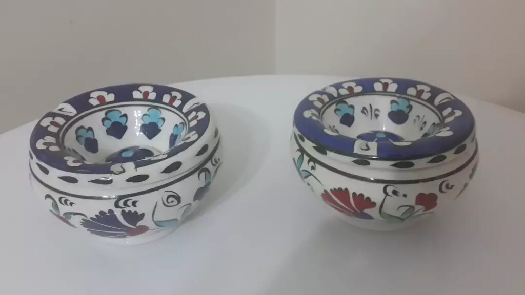 Antika damgalı çini küllük aksesuar - 2