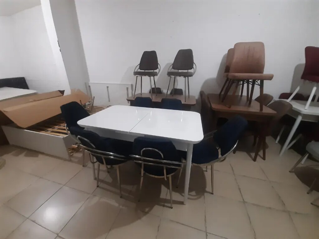 Mdf lake boyali acilir kelebek masa 6adet aras sandalye - 4
