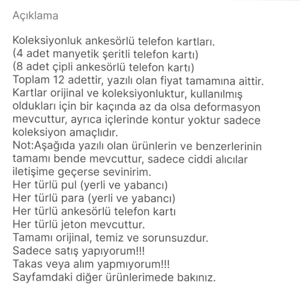 KOLEKSİYONLUK ANKESÖRLÜ TELEFON KARTLARI - 3