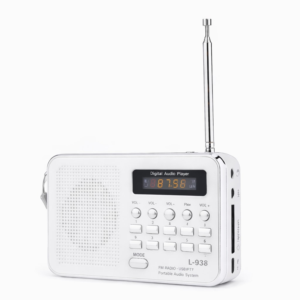 Şarjlı Mini FM Radyo Dijital Ekran USB SD TF Destekli Cep Radyosu - 3