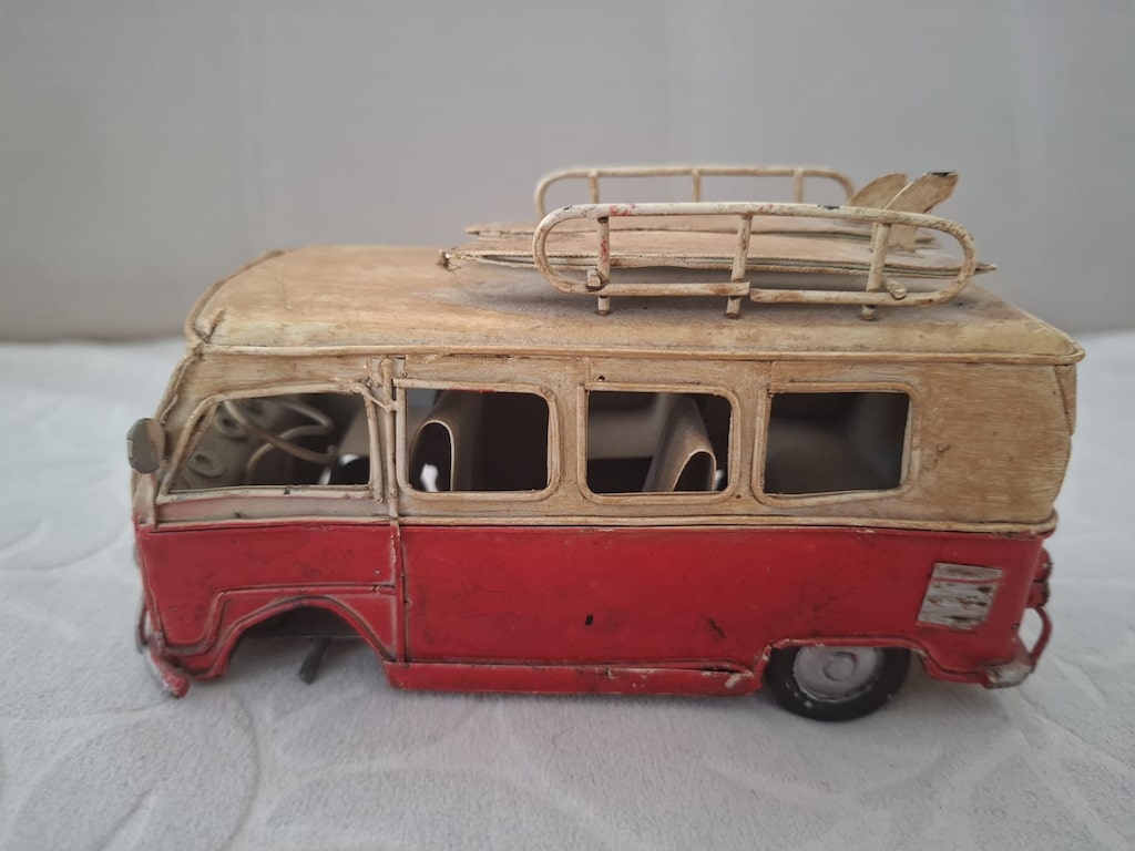 Dekoratif Metal Minibüs Vintage Vosvos TENEKE KARAVAN - 8