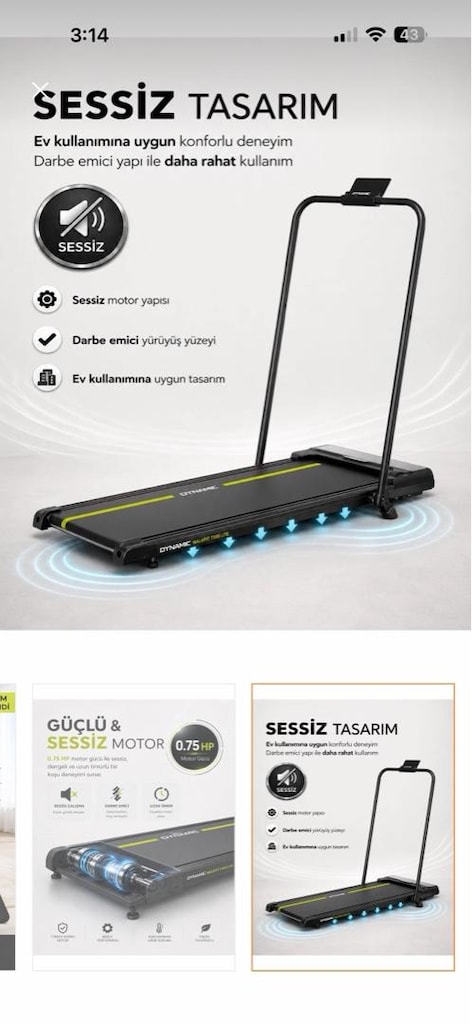DYNAMIC T500 KATLANABİLİR KOŞU YÜRÜYÜŞ BANDI - 2