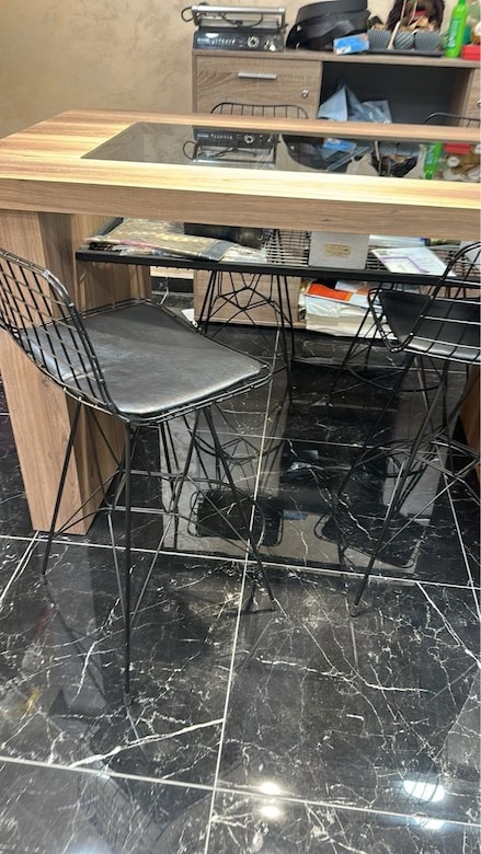 Özel Yapım MDF Ofis Mağaza için Masa ve 4 Sandalye - 6