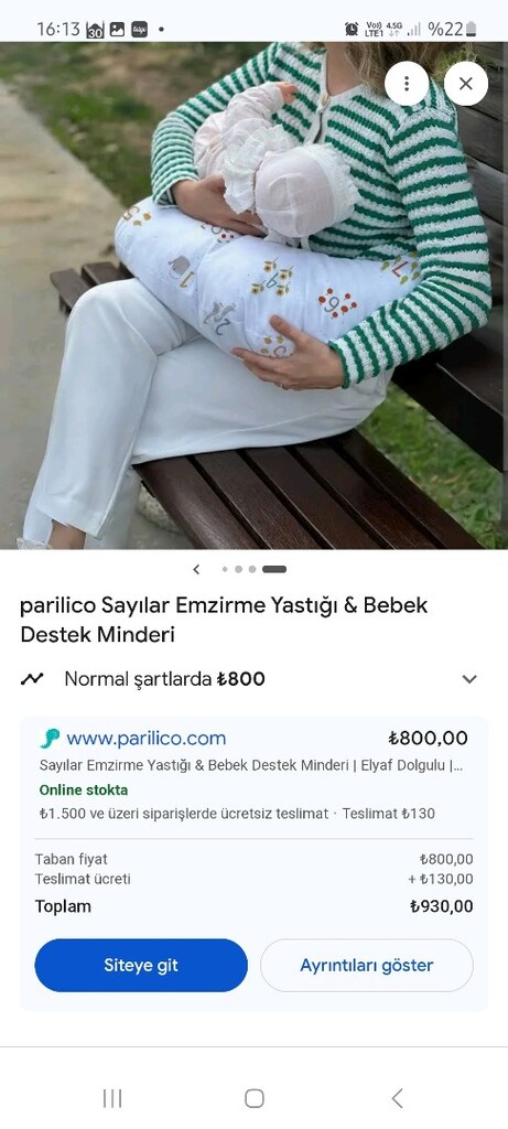 Bebek emzirme yastığı minderi. Temiz. İsteyene biberon da var. - 8