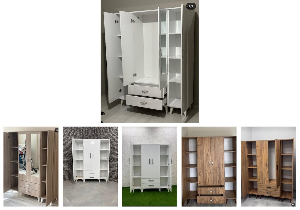 4 kapaklı elbise dolabı joaujmbwig - 6