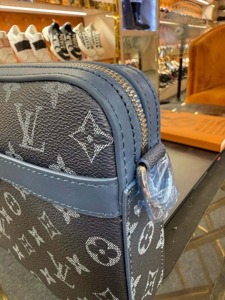 Sıfır LV Monogram Mavi Askılı Çanta Seti - 5