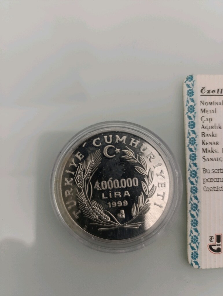 gümüş para darphane basım 31.47 gram.sertifikali - 4