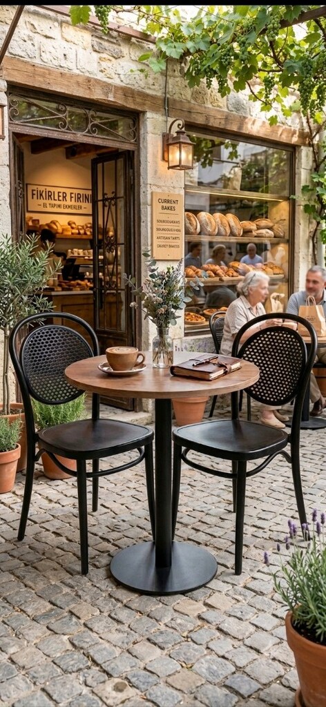 kafe balkon iş yerleri için masa sandalye takımları - 4
