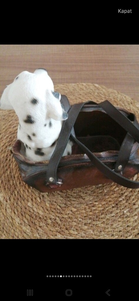 DEKORATİF ÇANTALI DALMAÇYALI KÖPEK BİBLO - 7
