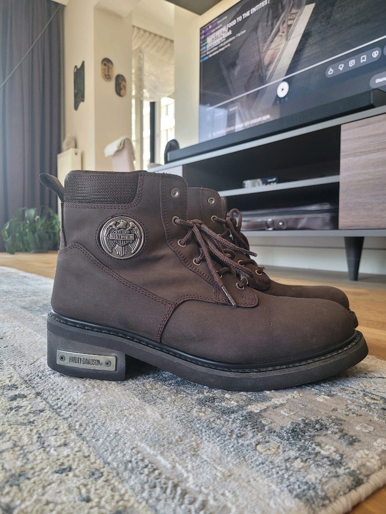 Harley Davidson Erkek koyu kahve nubuk bot 45 numara - 4