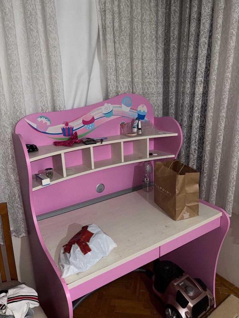 Çilek Mobilya Pembe Kitaplıklı Çalışma Masası - Sağlam & Kullanışlı - 3