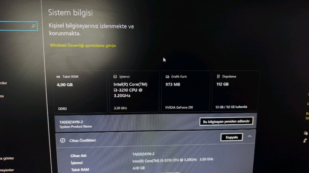 Intel i3-3210 4GB RAM 112GB SSD GT210 Masaüstü Bilgisayar - 3