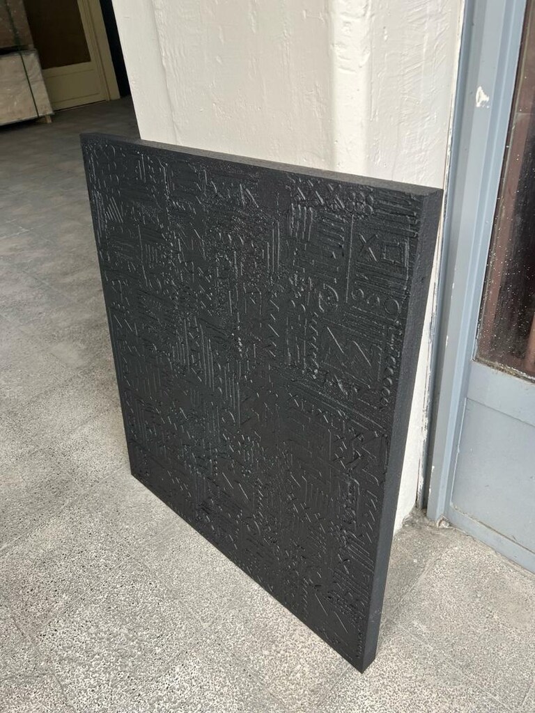 TABLO EL İŞÇİLİĞİ MDF ÜZERİ DOKULU KABARTMALI TEKNİK SİYAH TABLO80x100 - 7