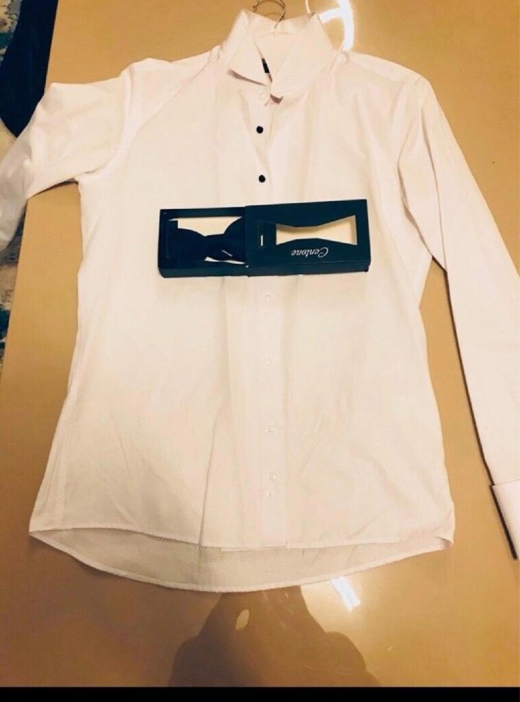 Damatlık gömlek ve papyon moda centone ( sıfır ) - 4