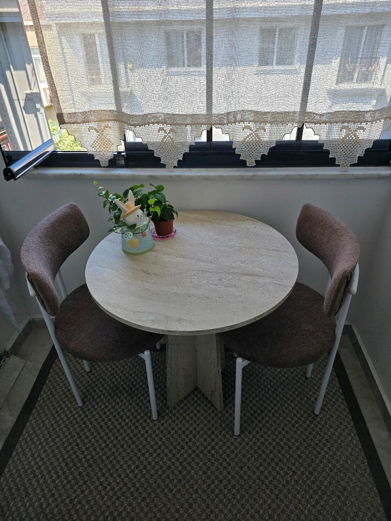 balkon sandalye masa takımı 2 sandalye 60 cm yuvarlak masa - 2