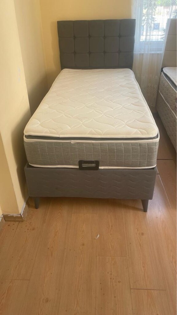 Tek kişilik baza başlık pedli ortopedik yatak - 4