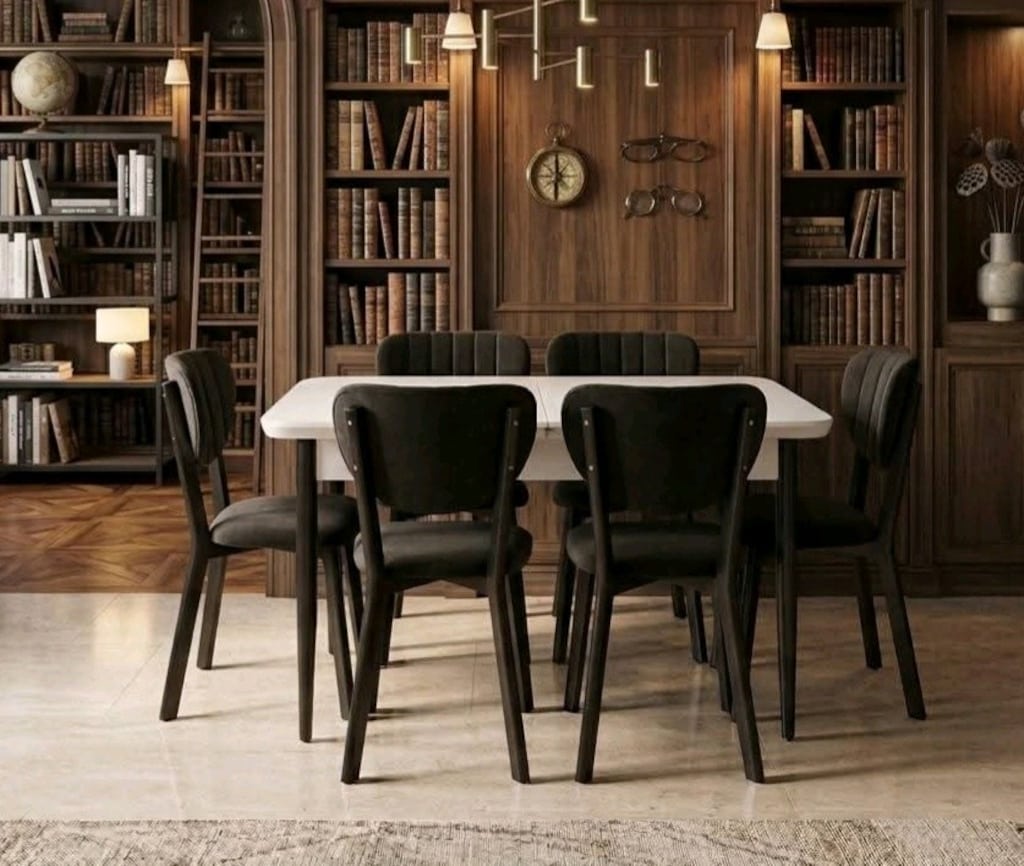 İmalattan Sıfır - Full MDF High Gloss Lüks Yemek Masası Takımı KAÇMAZ - 5