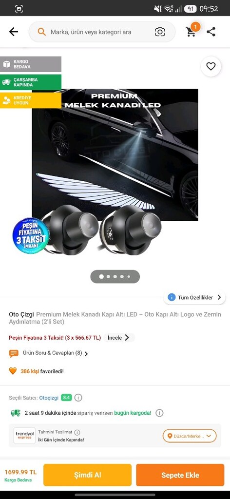 ayna altı melek kanadı led - 3