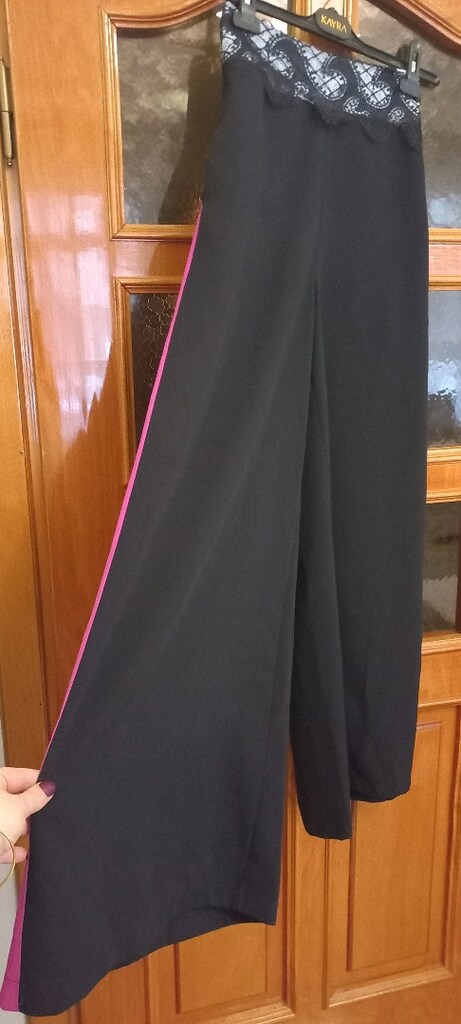 xs/s uyumlu tasarım bol paça kumaş pantolon - 6