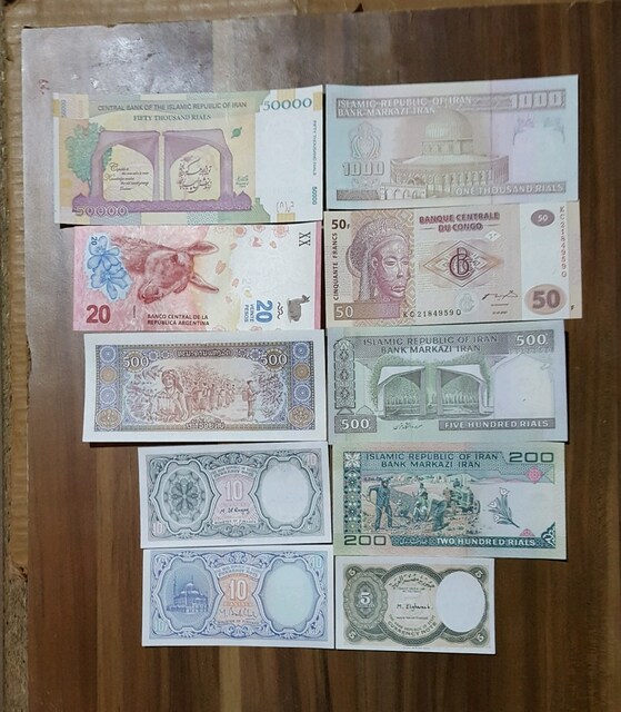 10 adet yabancı para