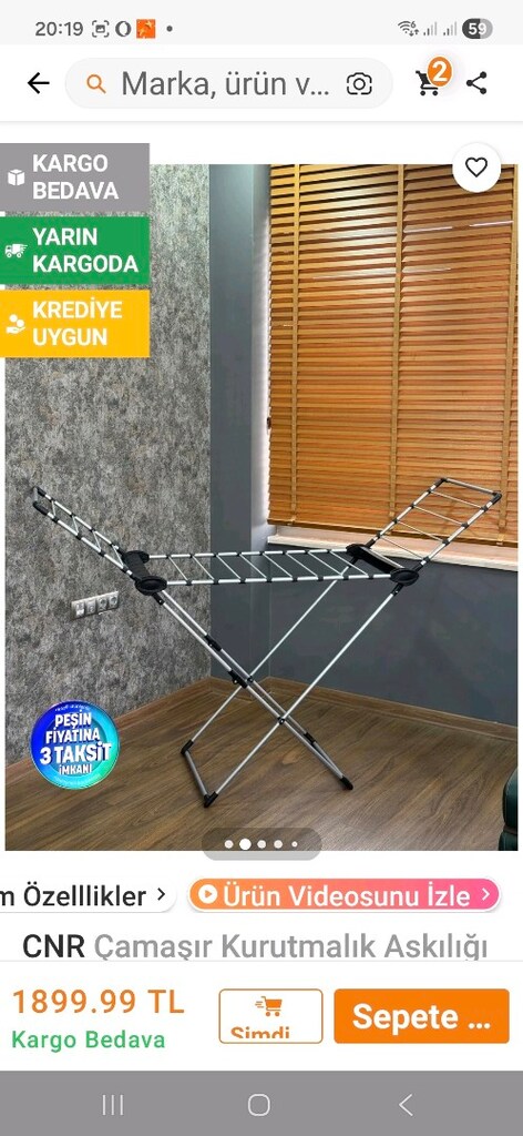 camasir kurutma askisi kalin demirli cok hafifdir. - 2