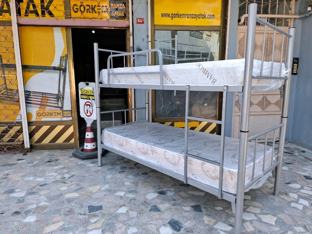METAL GRİ RANZA 2 YATAK FİYATA DAHİLDİR UCRETSİZ TESLİMAT - 2