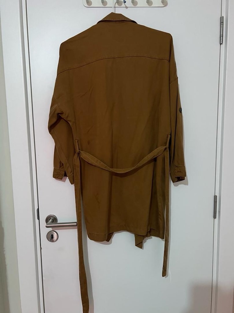 Camel Tonlu Uzun Trençkot - 3