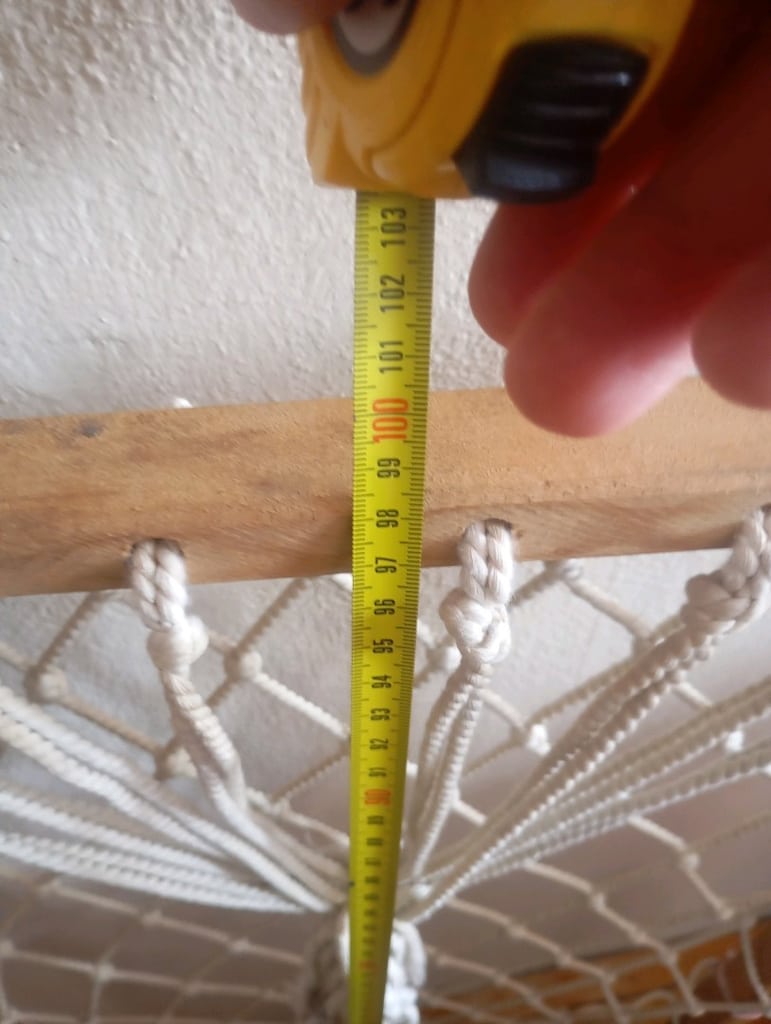 Ahşap Çıtalı Bebek Güvenlik Bariyeri / Çocuk Kapı Koruma Filesi (Temiz - 3