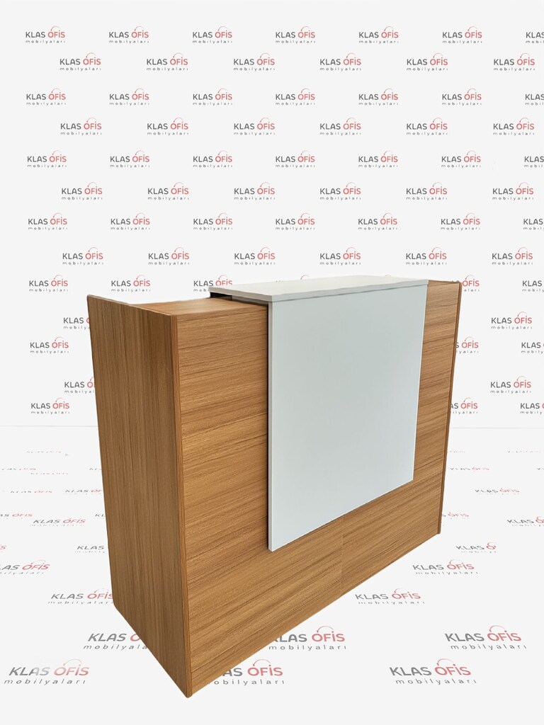 KLAS OFİS PENDİK 135x50x115 DOVİ CEVİZ RENK DANIŞMA BANKOSU - 2